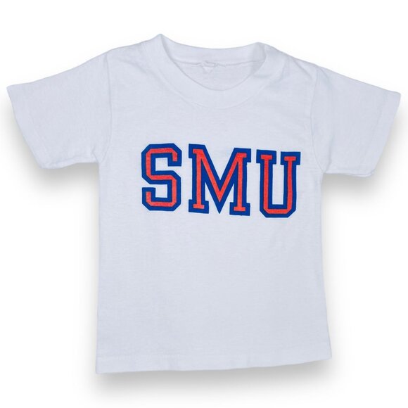 Vintage 1980s SMU Southern Methodist University Short Sleeve T Shirt 4T / 4 - 5 - Picture 1 of 7